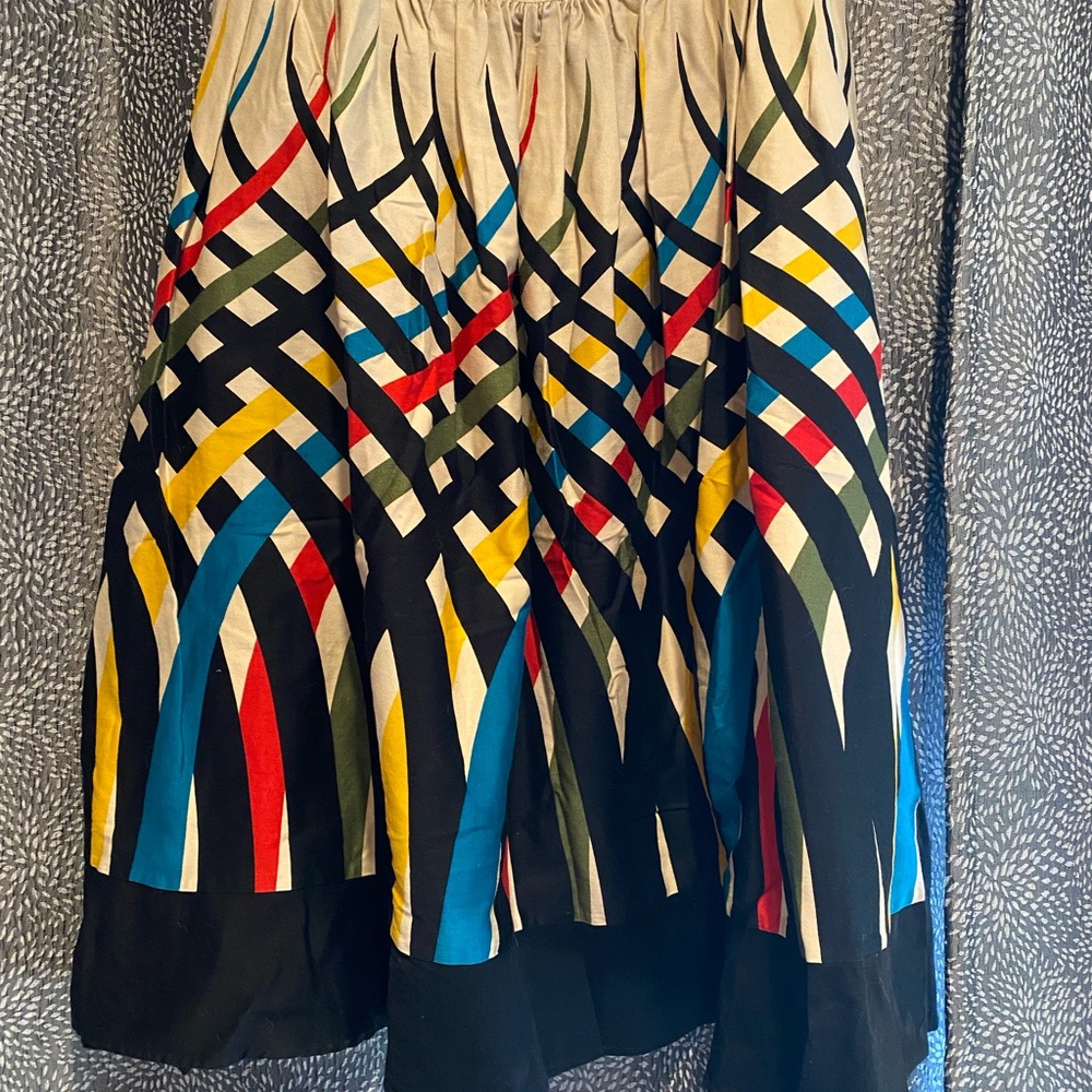 VOODOO VIXEN Colorful Vintage Style Geometric Patterned Skirt - Picture 1 of 4